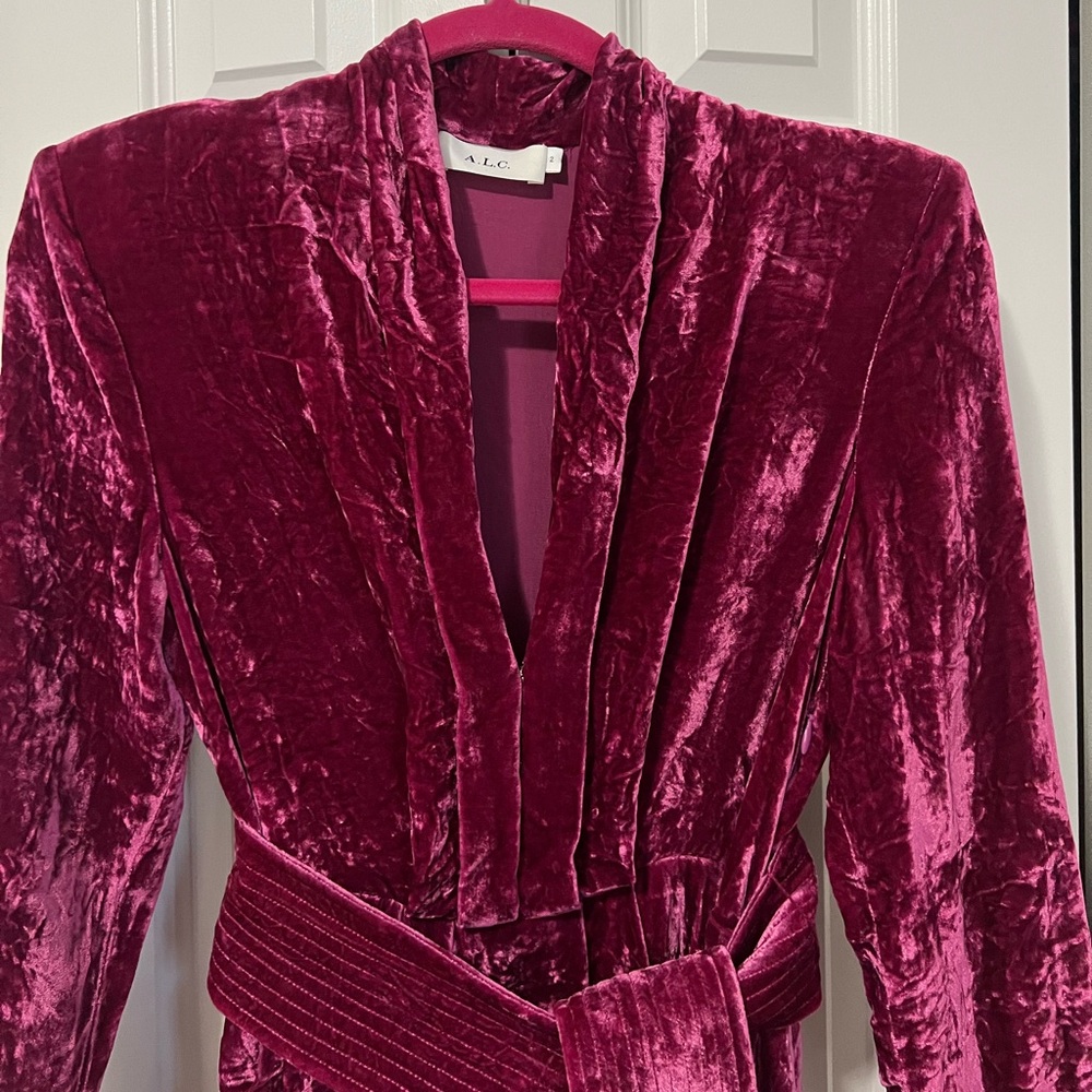 A.L.C. Kiera Velvet Pink Silk Blend Mini Dress (Size 2) - Picture 4 of 8